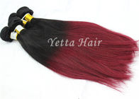 Koyu Kırmızı İnsan Saç Uzantıları, İpeksi Düz Gerçek Saç Ombre Uzantıları