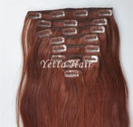 Sadelik Ön Gümrük Keratin Saç Uzantıları / Saç Örgü Rengi 6 # Klip