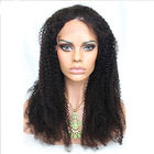 Hiçbir Dökülme 360 ​​Dantel Ön İnsan Saç Peruk Afro Kinky Kıvırcık 1b Renk