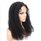 Hiçbir Dökülme 360 ​​Dantel Ön İnsan Saç Peruk Afro Kinky Kıvırcık 1b Renk