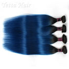 Düz Perulu Koyu Kökleri Mavi Ombre İnsan Saç Uzantıları Renkli Saç