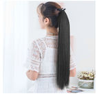 Uzun Düz Ponytails Saç Uzantıları / 100 İnsan Perulu Saç Hiçbir Arapsaçı