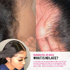 Siyah Kadınlar İçin% 250 Yoğunluk 13x6 HD Dantel Ön Peruk Kemik Düz İnsan Saçı